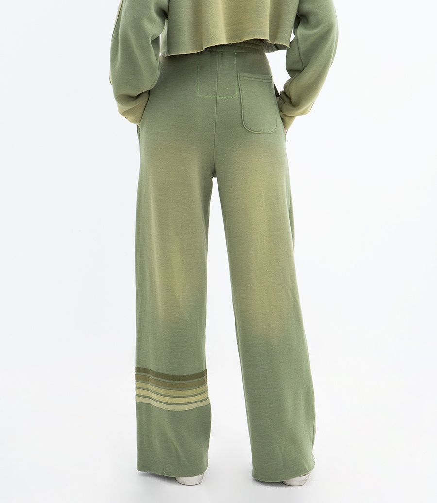 WOMENS 5 STRIPE WIDE LEG SWEATPANT
