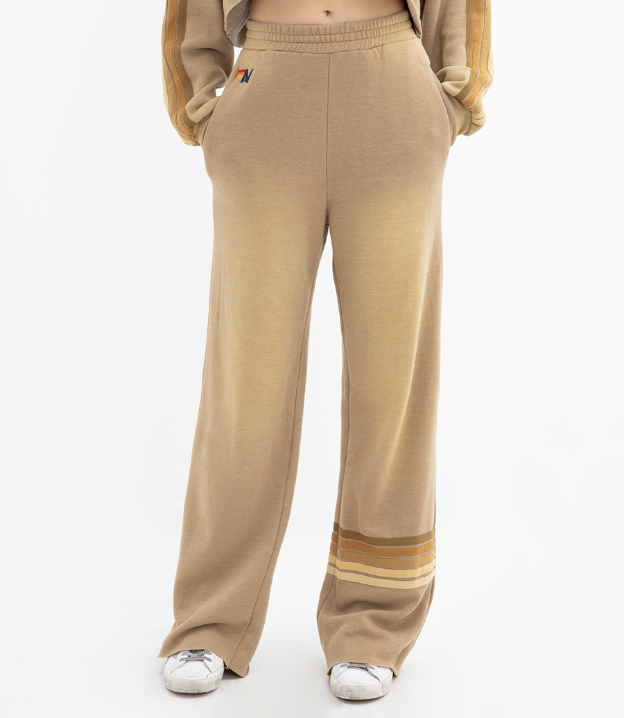 WOMENS 5 STRIPE WIDE LEG SWEATPANT