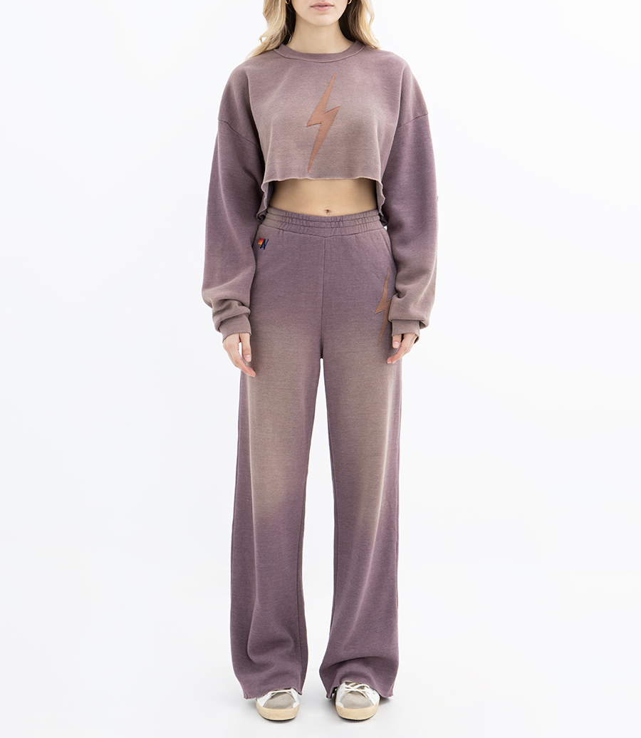 BOLT STITCH CROPPED CREW SWEATSHIRT