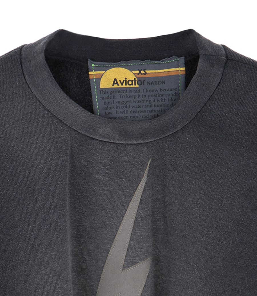 BOLT STITCH CROPPED CREW SWEATSHIRT
