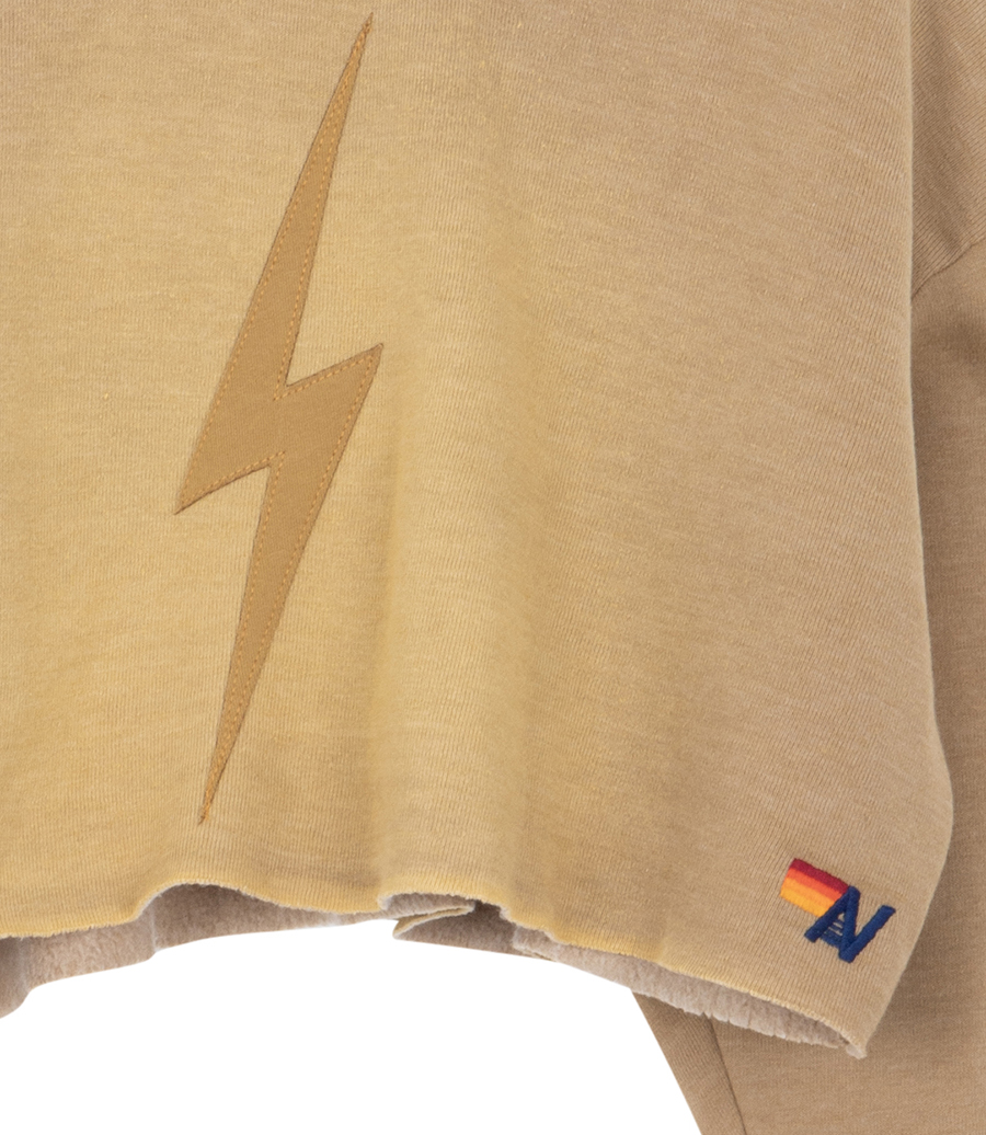 BOLT STITCH CROPPED CREW SWEATSHIRT