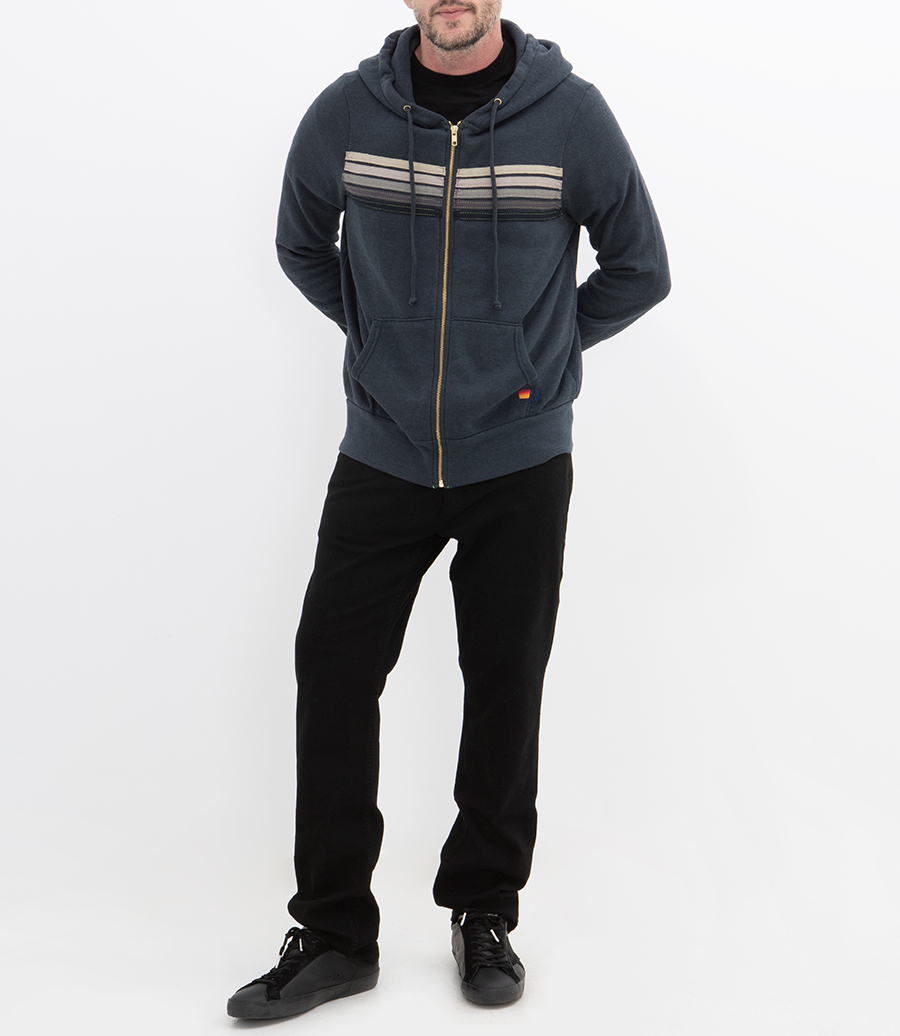 5 STRIPE ZIP HOODIE