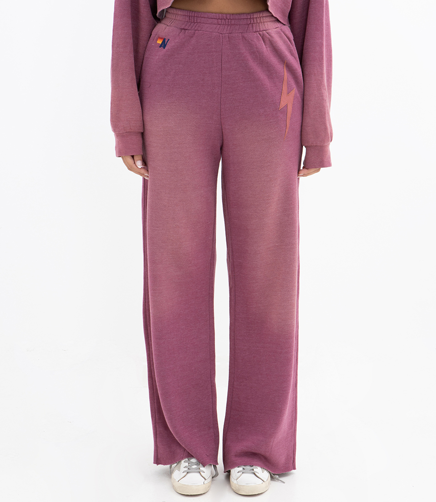WOMENS BOLT STITCH WIDE LEG SWEATPANT