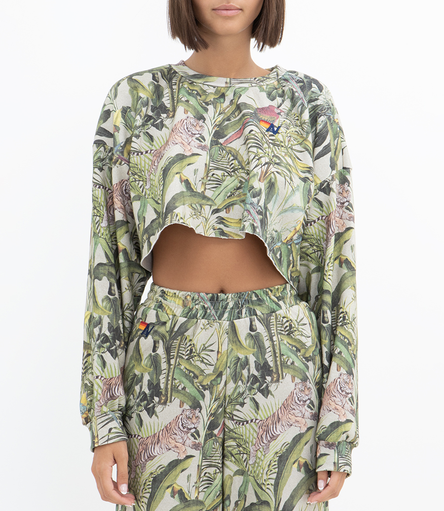 JUNGLE CROPPED CREW SWEATSHIRT