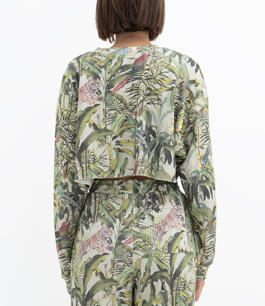 JUNGLE CROPPED CREW SWEATSHIRT