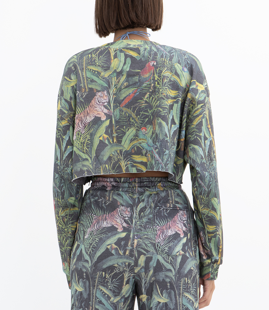 JUNGLE CROPPED CREW SWEATSHIRT