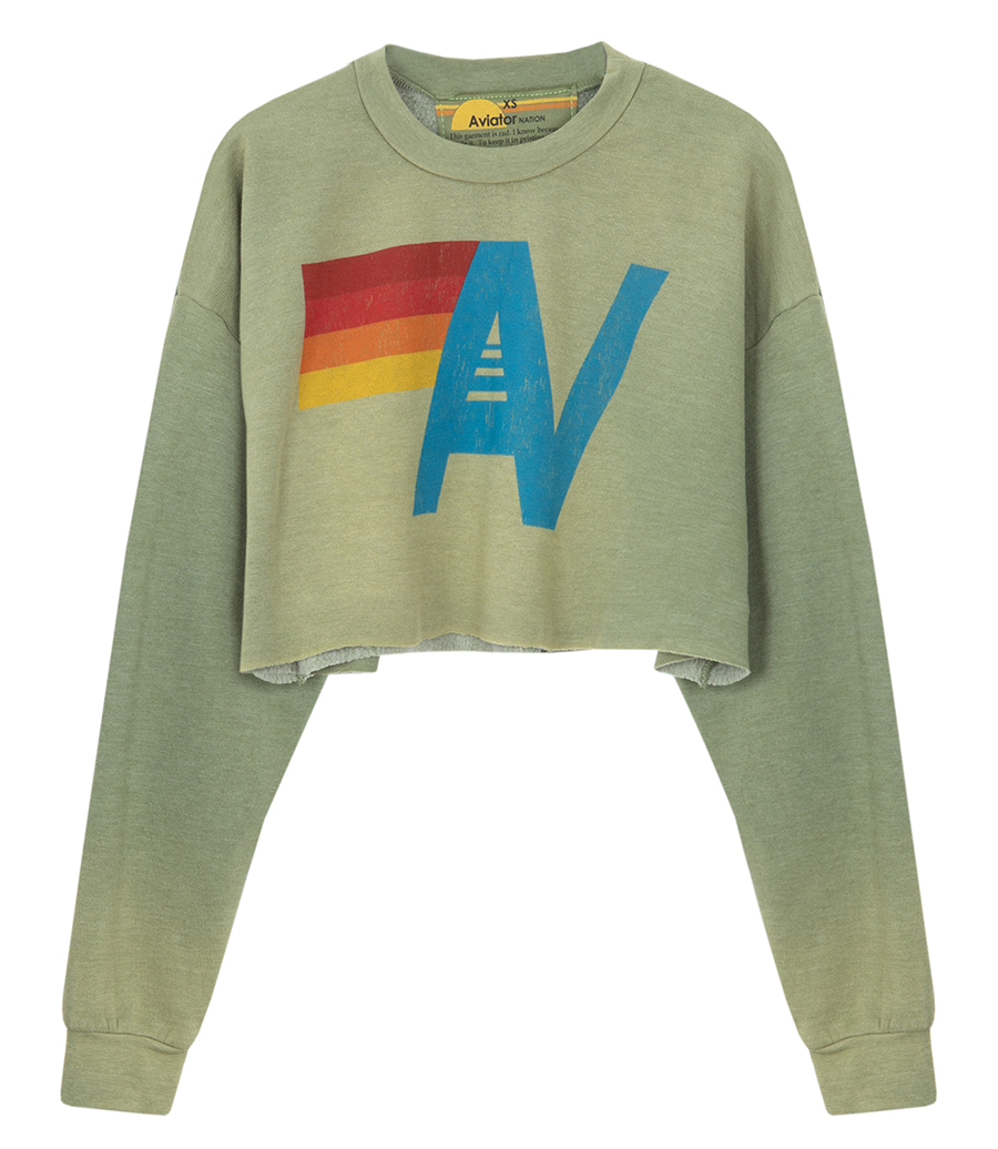 AVIATOR NATION - VINTAGE LOGO CROPPED SWEATSHIRT