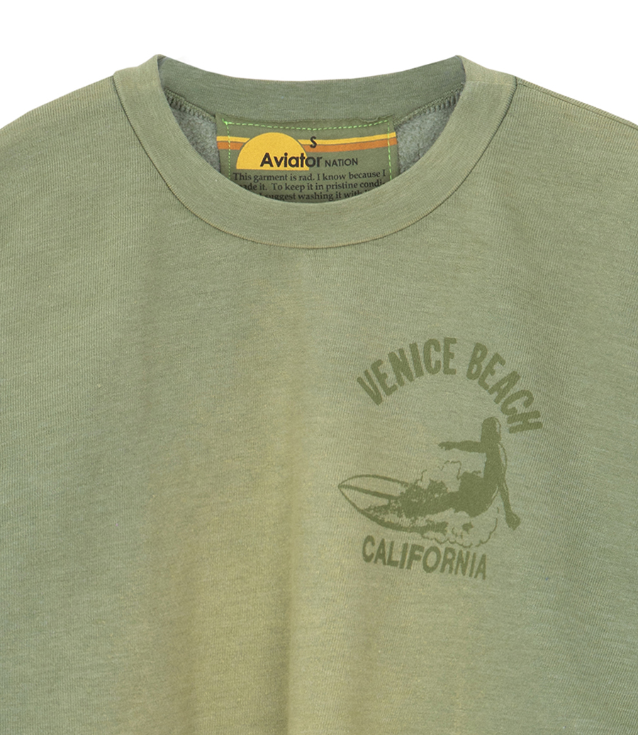 VENICE SURFER CROPPED CREW SWEATSHIRT