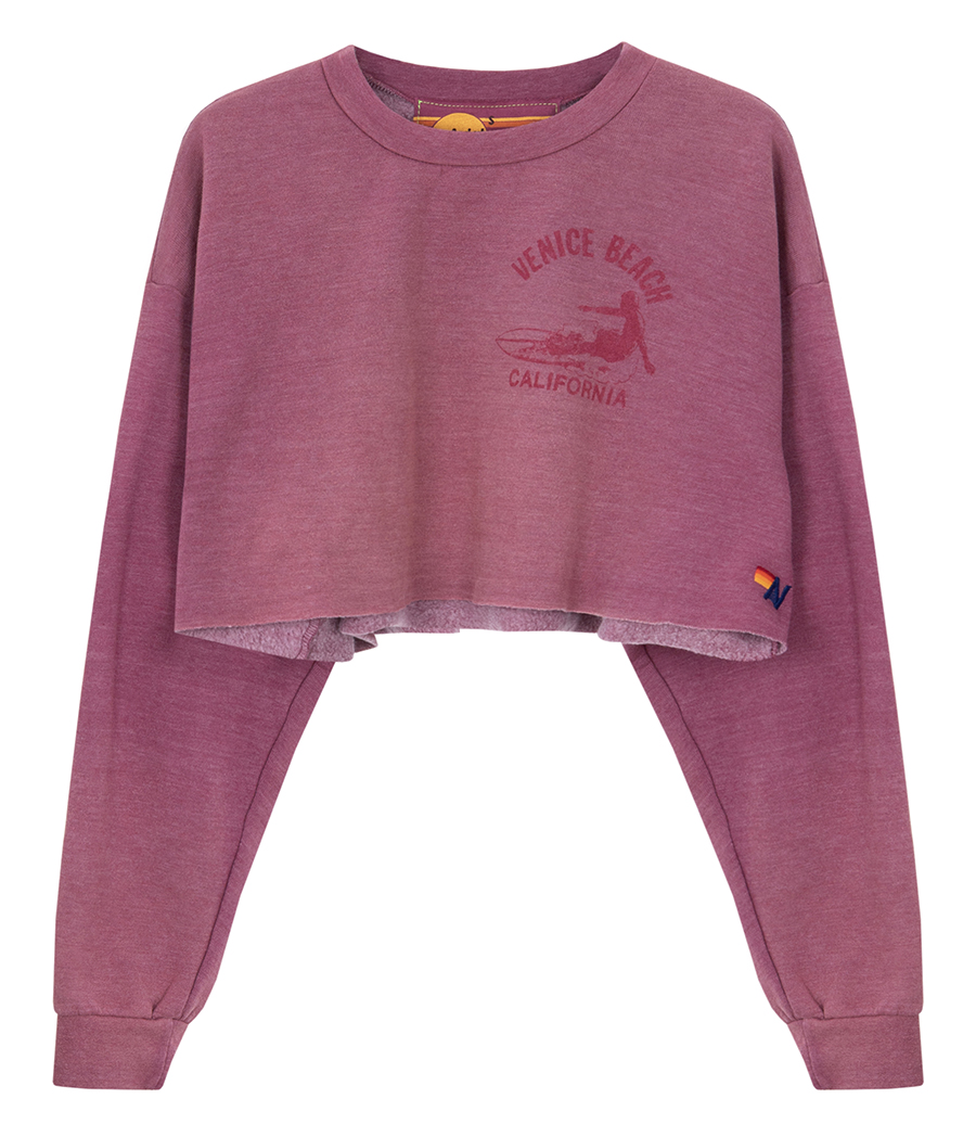 AVIATOR NATION - VENICE SURFER CROPPED CREW SWEATSHIRT