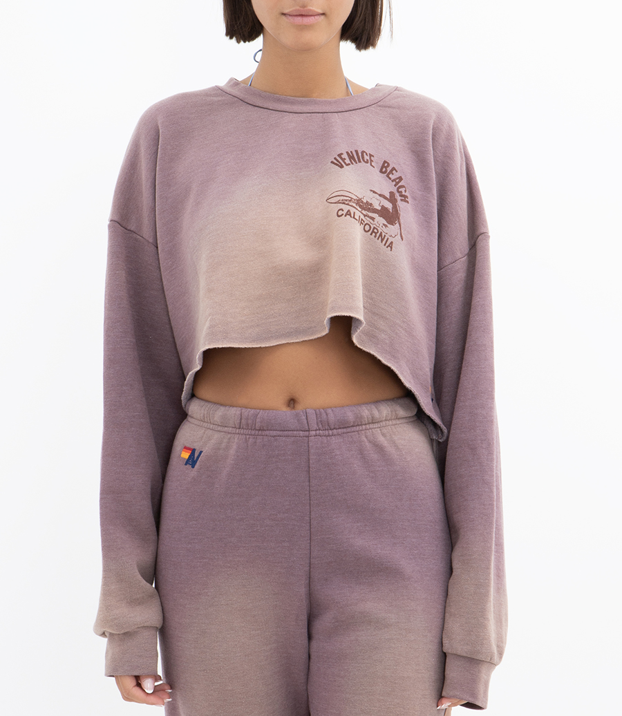 VENICE SURFER CROPPED CREW SWEATSHIRT