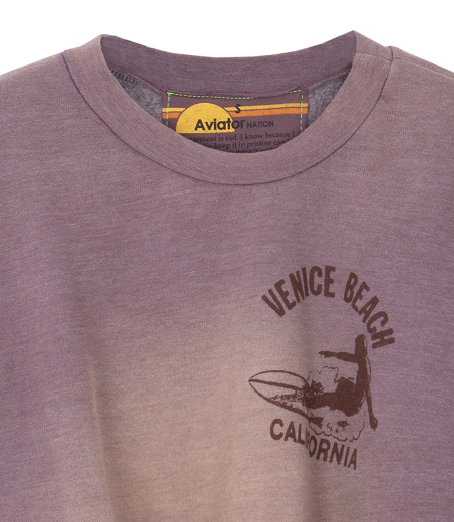 VENICE SURFER CROPPED CREW SWEATSHIRT