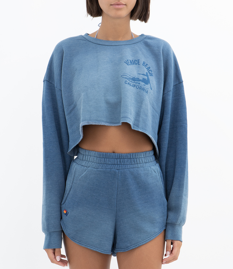 VENICE SURFER CROPPED CREW SWEATSHIRT