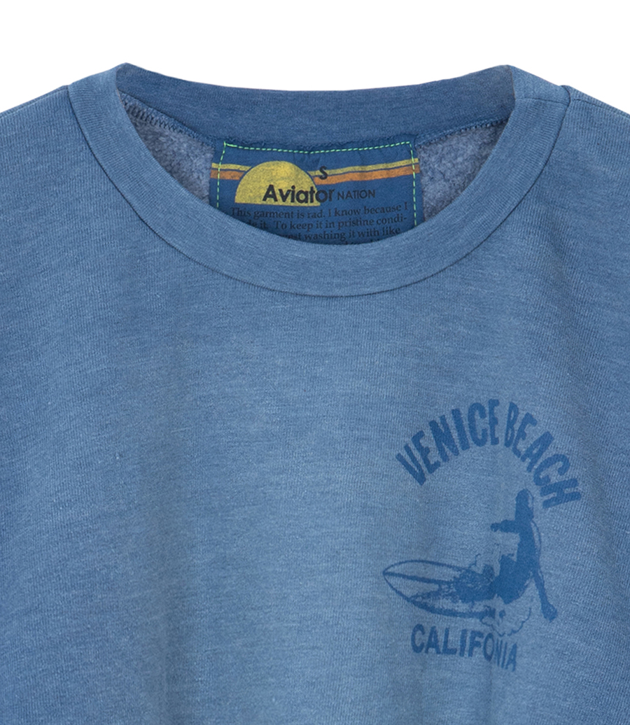 VENICE SURFER CROPPED CREW SWEATSHIRT