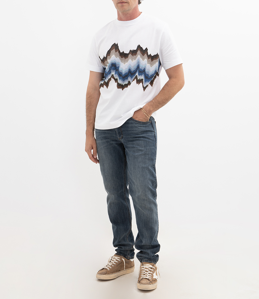 WAVY ZIGZAG PRINT SS T-SHIRT