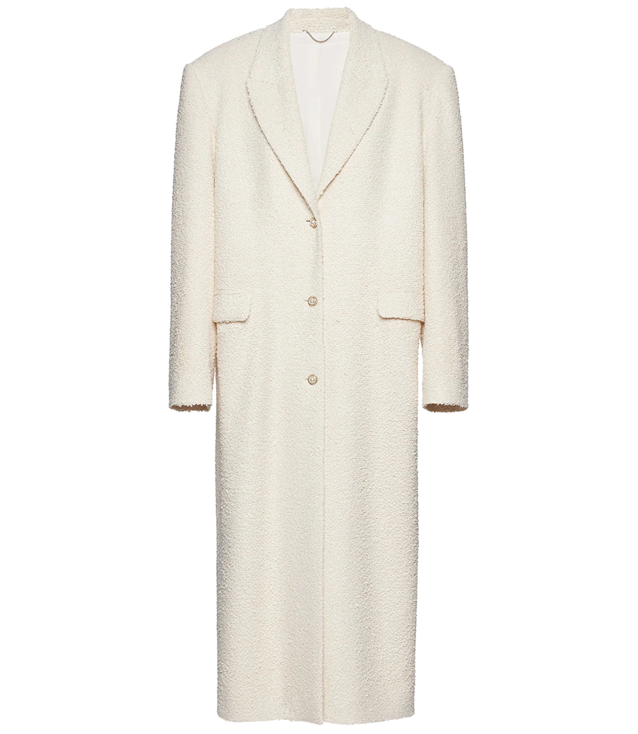 MAGDA BUTRYM - SINGLE BREASTED LONG COAT IN BOUCLE