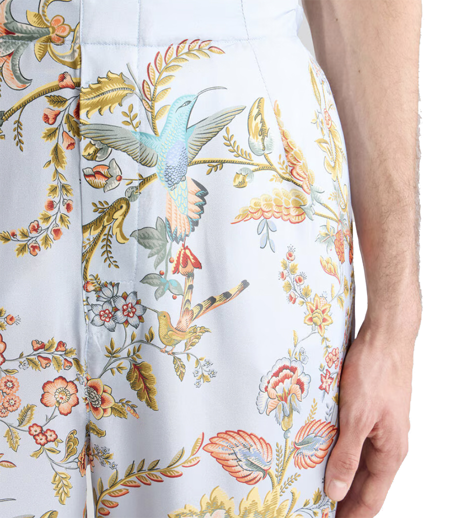 PLACED FLORA AND FAUNA PRINT TROUSER