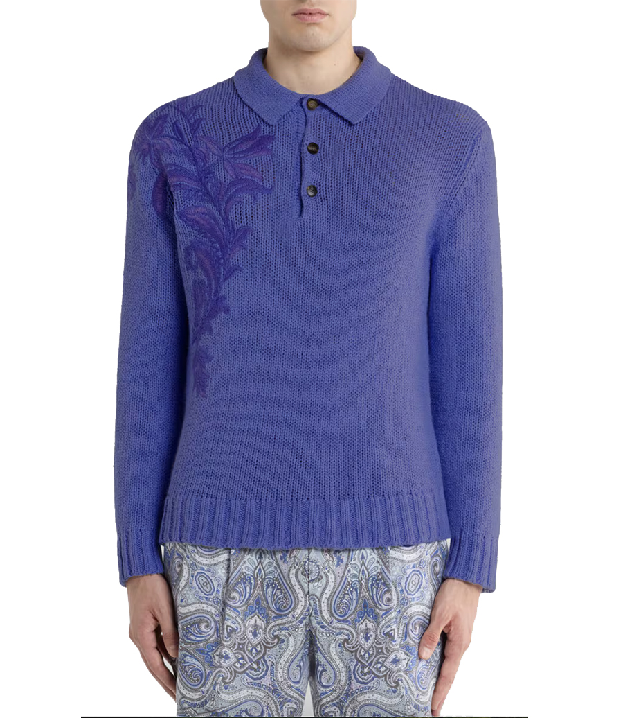 KNITTED POLO L/S