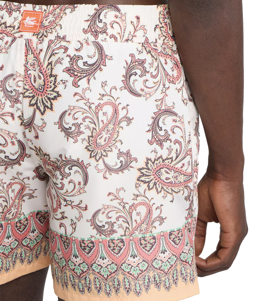 LEAFY PAISLEY PRINT SWIM SHORTS