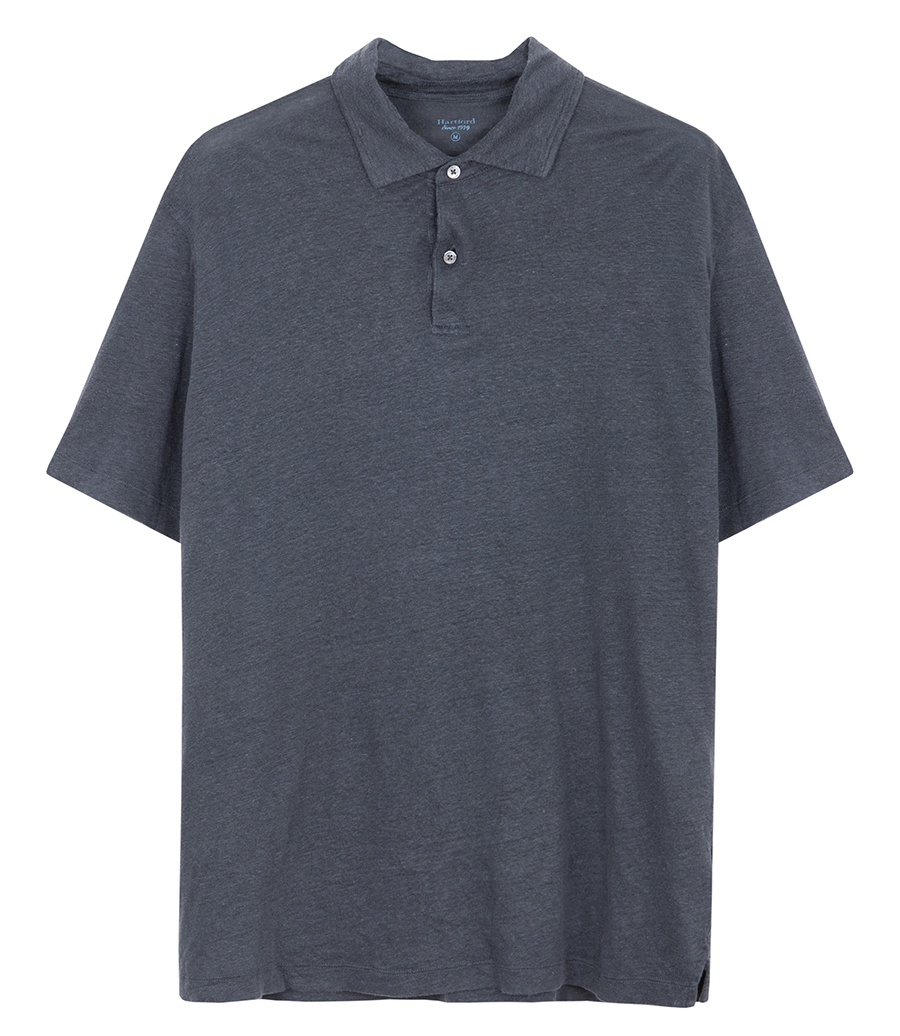 HARTFORD - LINEN POLO SS