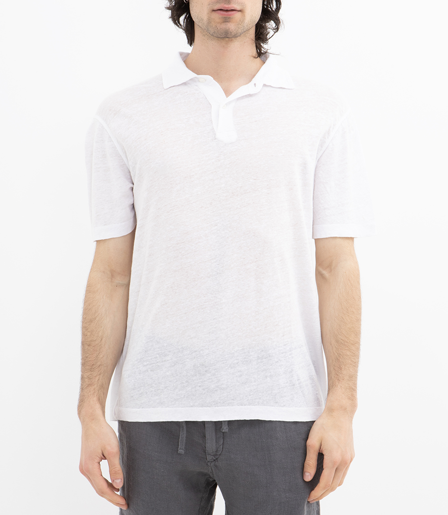 LINEN POLO SS