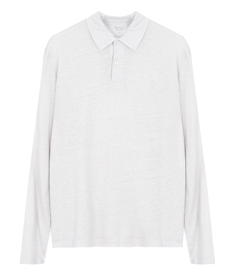 HARTFORD - LINEN POLO LS