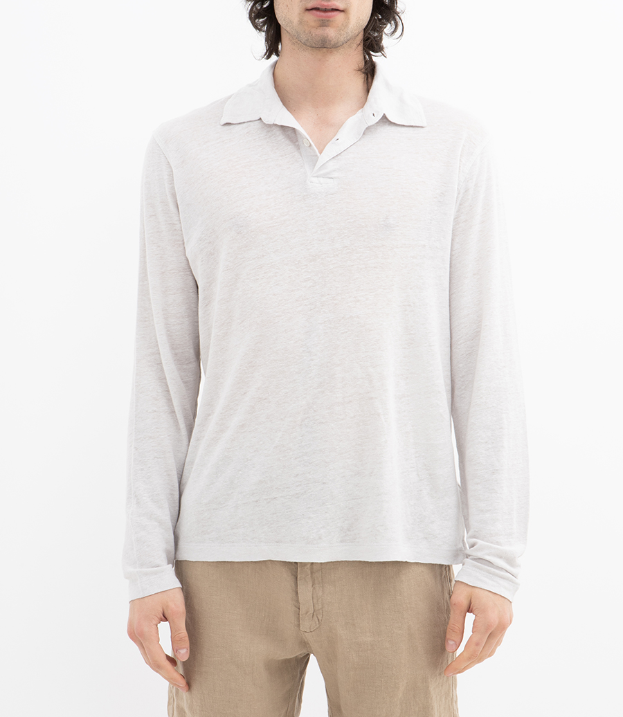 LINEN POLO LS