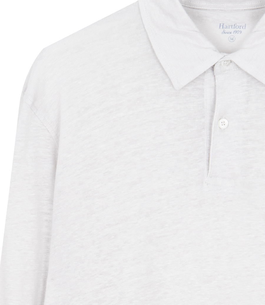 LINEN POLO LS
