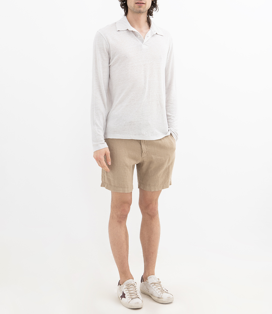 LINEN POLO LS