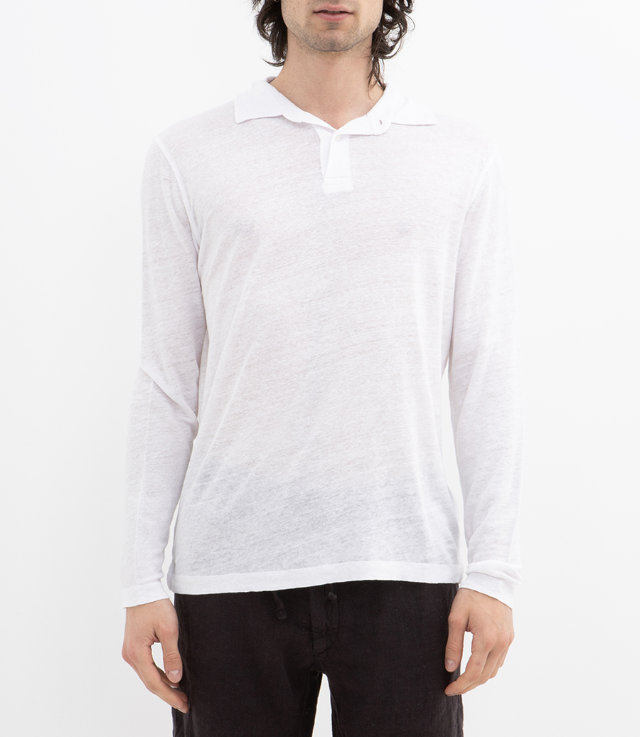 LINEN POLO LS