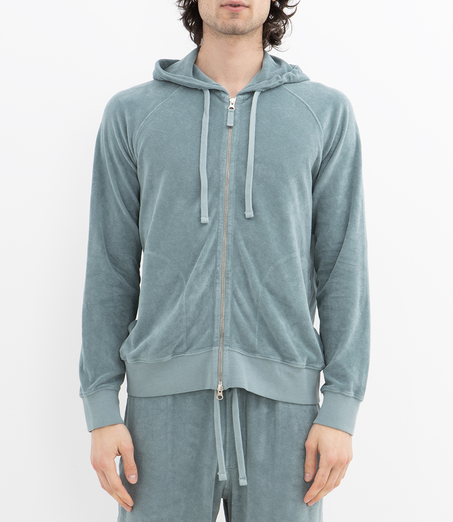 TOWELLING HOODIE ZIPPER