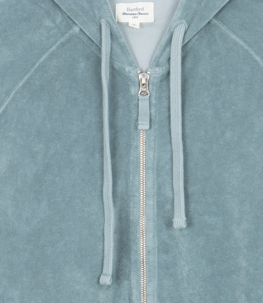 TOWELLING HOODIE ZIPPER