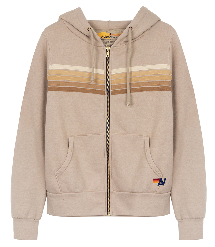 AVIATOR NATION - 5 STRIPE ZIP HOODIE