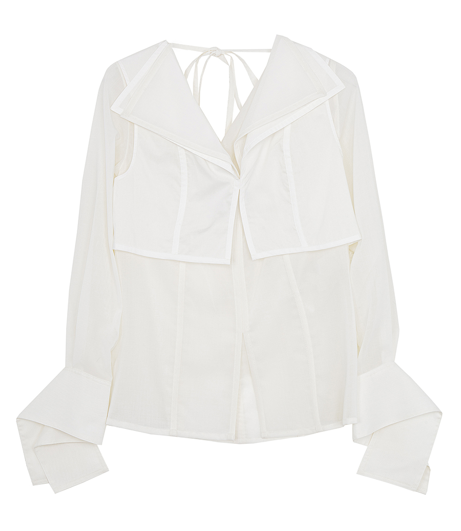 3.1 PHILLIP LIM - LONG SLEEVE TIE BACK BLOUSE