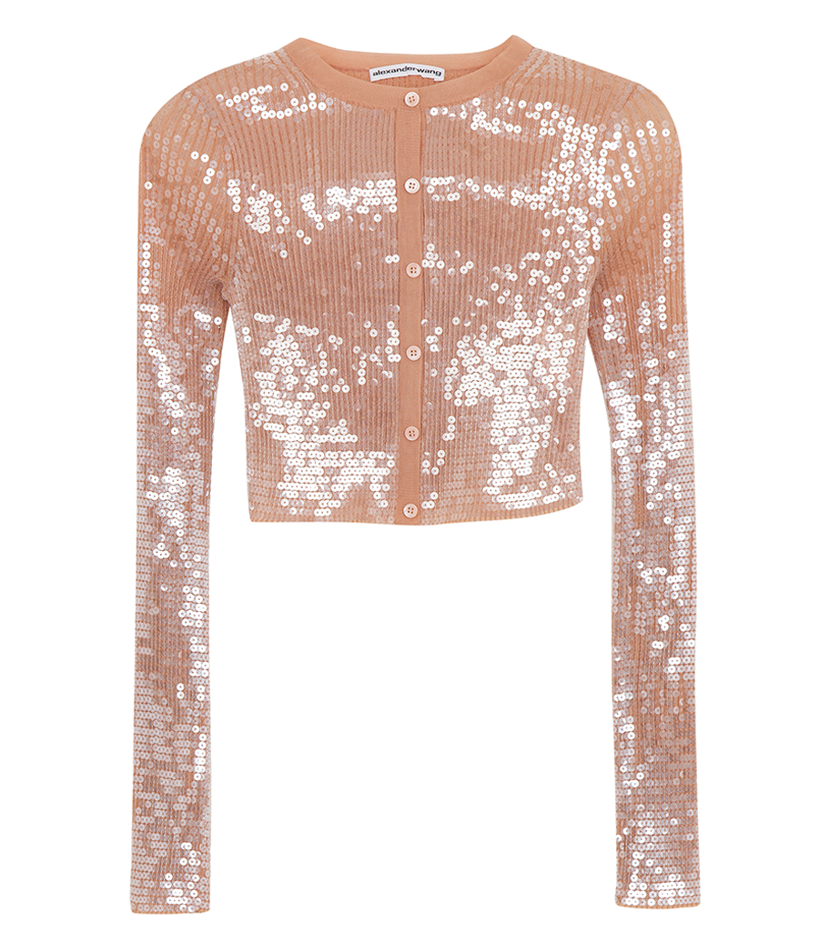 ALEXANDER WANG - CREWNECK CARDIGAN IN SEQUIN