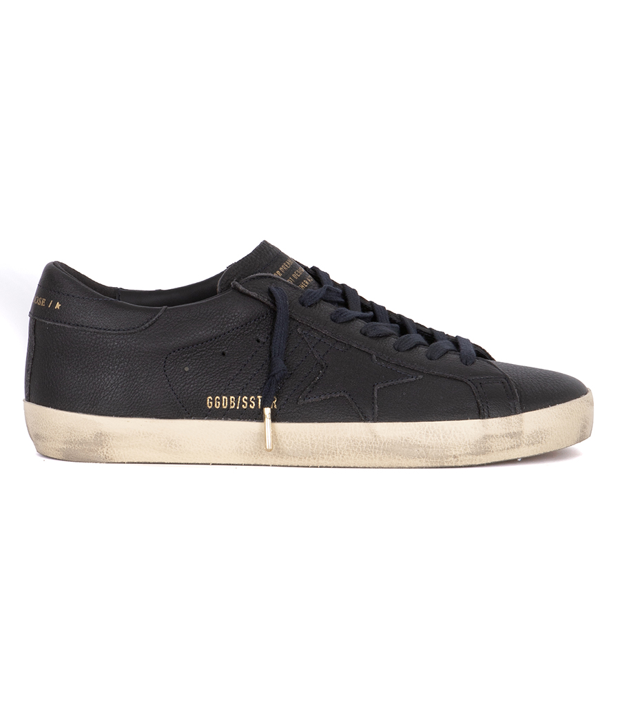 GOLDEN GOOSE  - BLUE LEATHER STAR SUPER-STAR