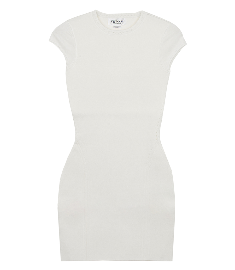 VICTORIA BECKHAM - VB BODY COMPACT CAP SLEEVE MINI DRESS