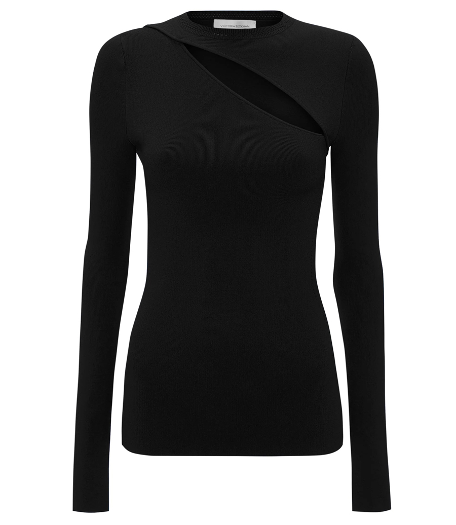 VICTORIA BECKHAM - VB BODY FRONT SLASH CREW NECK TOP