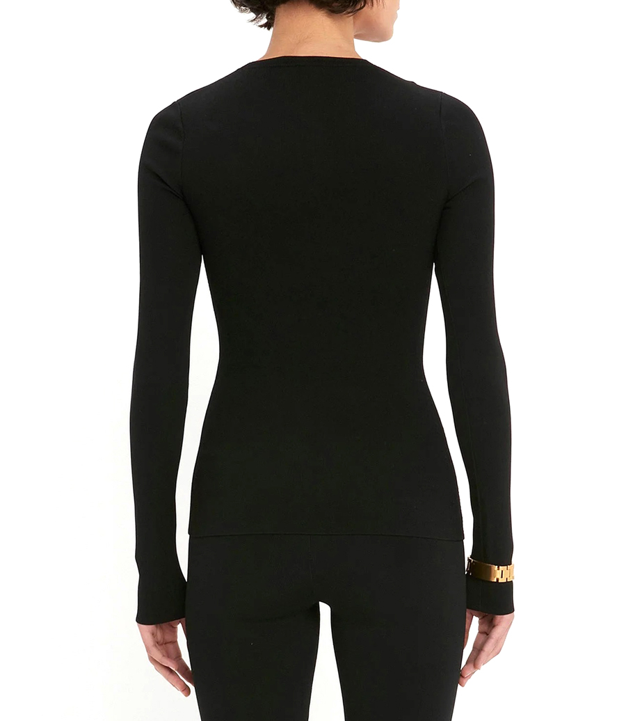 VB BODY FRONT SLASH CREW NECK TOP