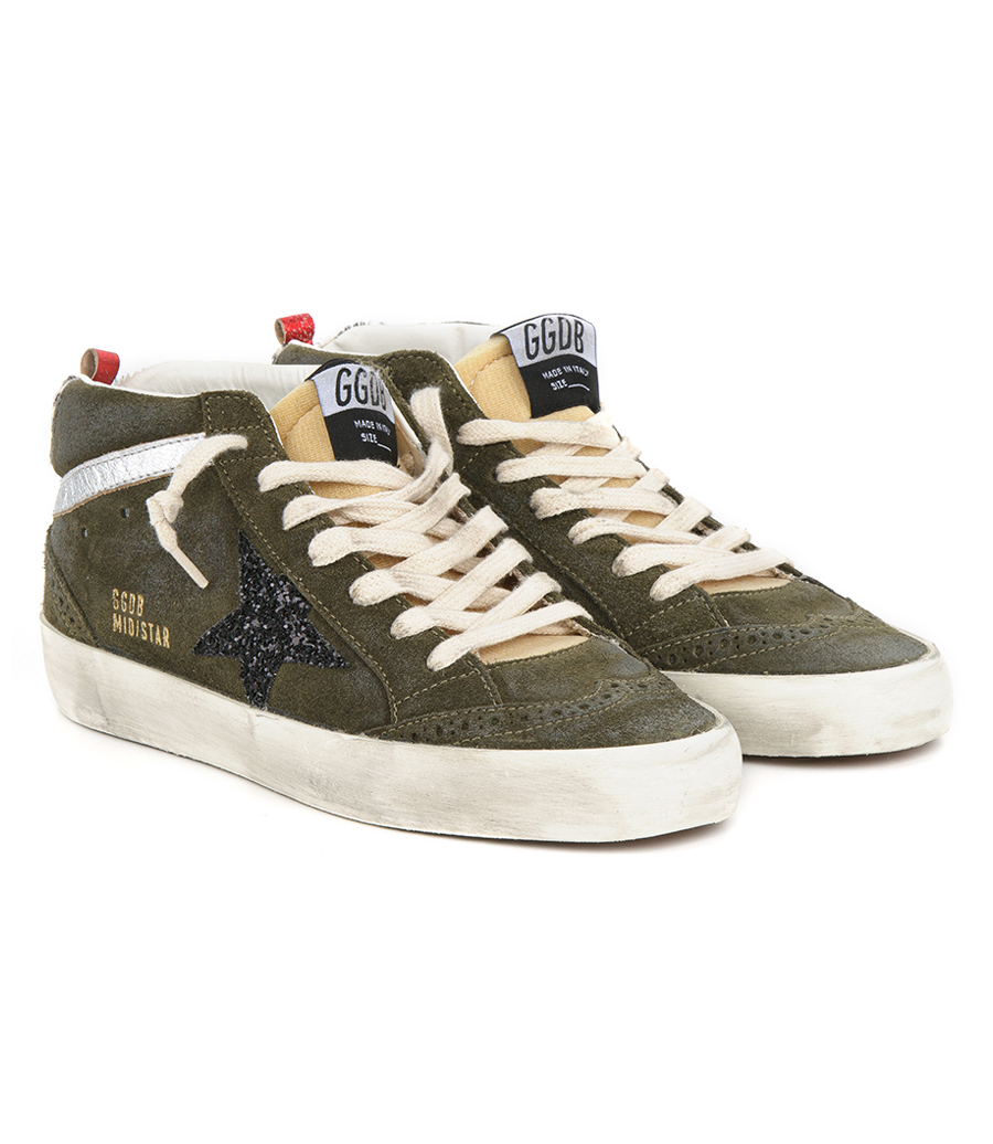 OLIVE GREEN SUEDE MID STAR