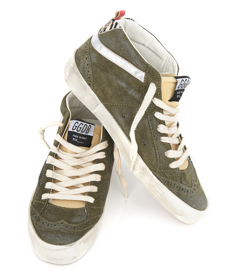 OLIVE GREEN SUEDE MID STAR