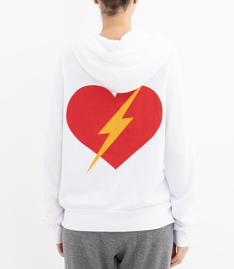 BOLT HEART ZIP HOODIE