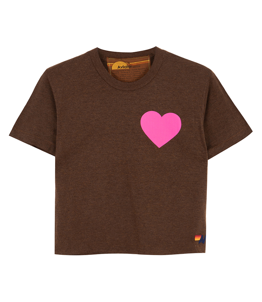 AVIATOR NATION - WOMENS HEART PRINT BOYFRIEND TEE