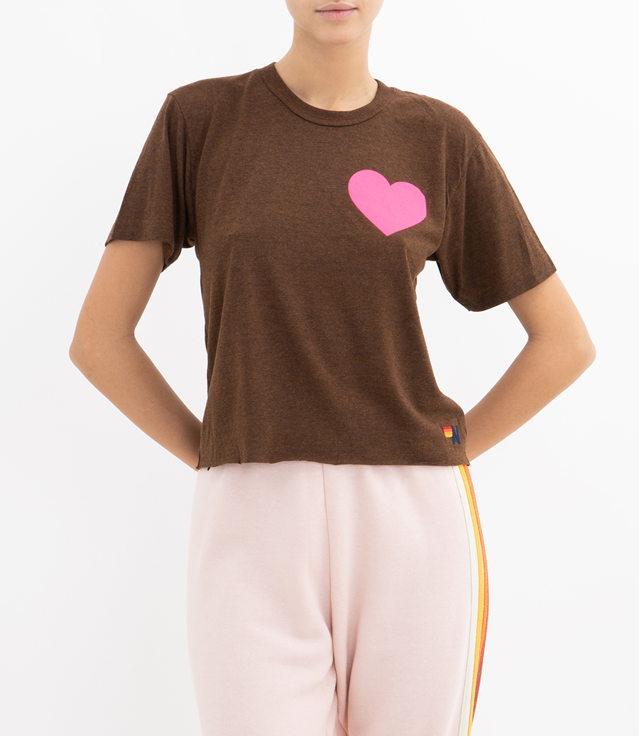 WOMENS HEART PRINT BOYFRIEND TEE