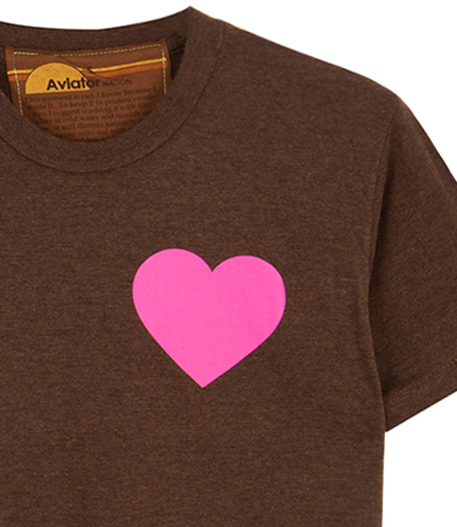 WOMENS HEART PRINT BOYFRIEND TEE