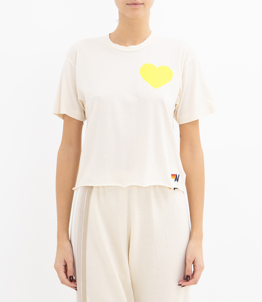 WOMENS HEART PRINT BOYFRIEND TEE