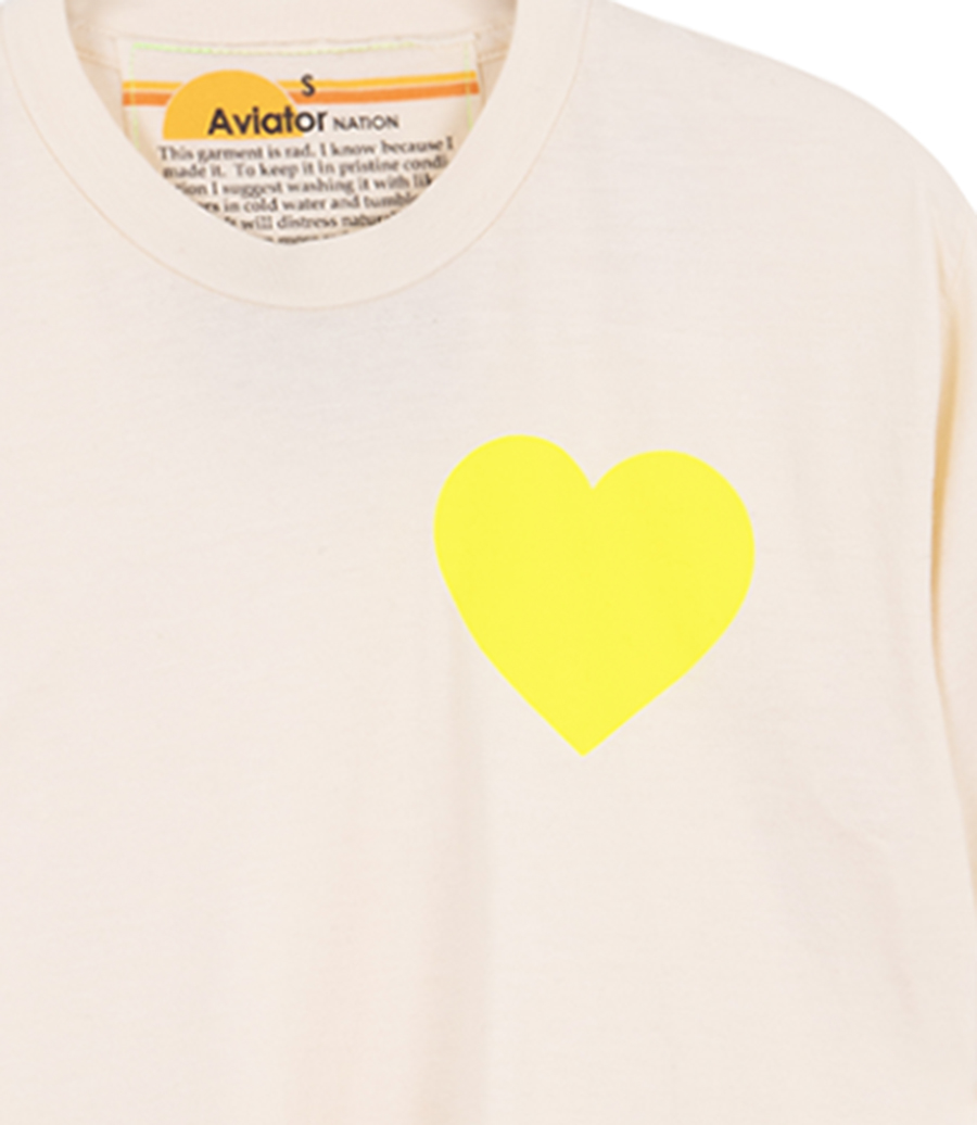 WOMENS HEART PRINT BOYFRIEND TEE