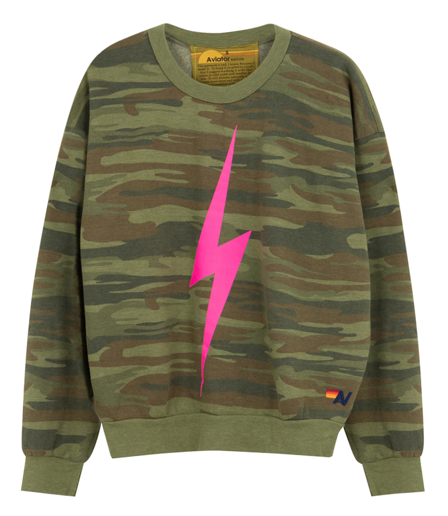AVIATOR NATION - BOLT CREW SWEATSHIRT RELAXED
