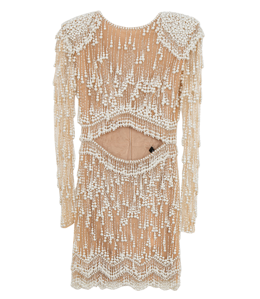 PATBO - FULLY BEADED CUT-OUT COCKTAIL DRESS