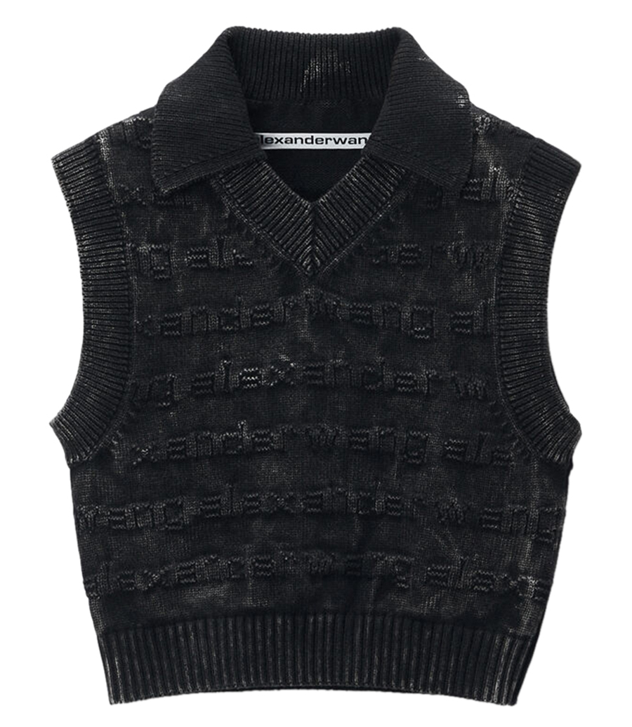 ALEXANDER WANG - LOGO STRIPE V NECK POLO VEST