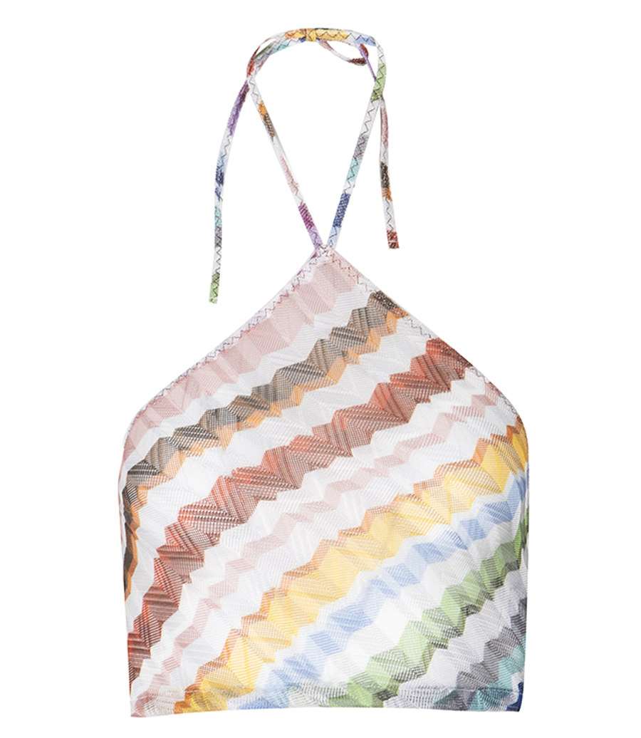 MISSONI - ZIG ZAG TULLE HALTERNECK TOP